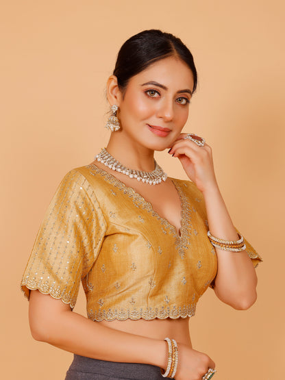 Silk Zari Work Blouse - Roop Darshan