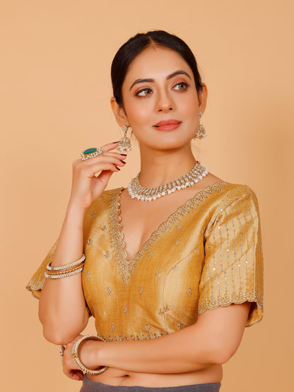 Silk Zari Work Blouse - Roop Darshan