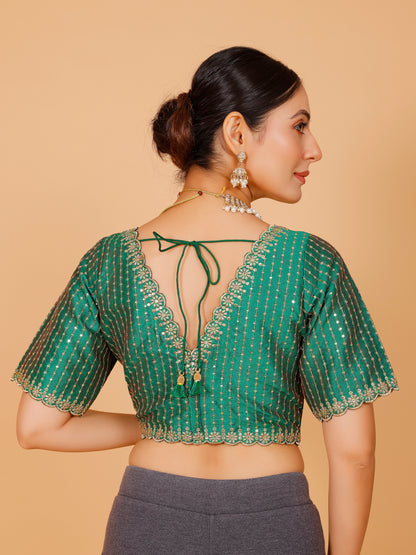 Silk Zari Work Blouse - Roop Darshan