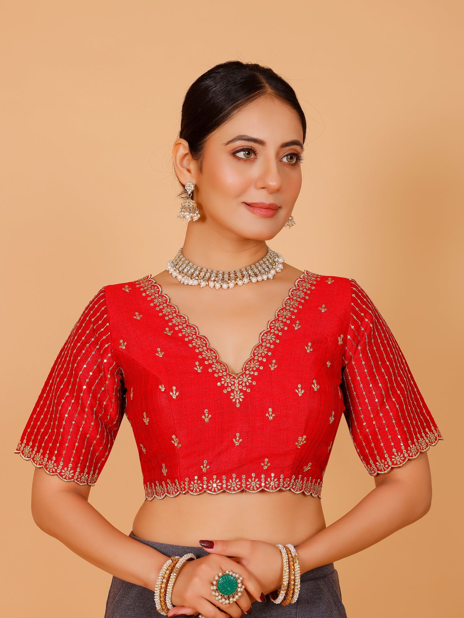 Silk Zari Work Blouse - Roop Darshan