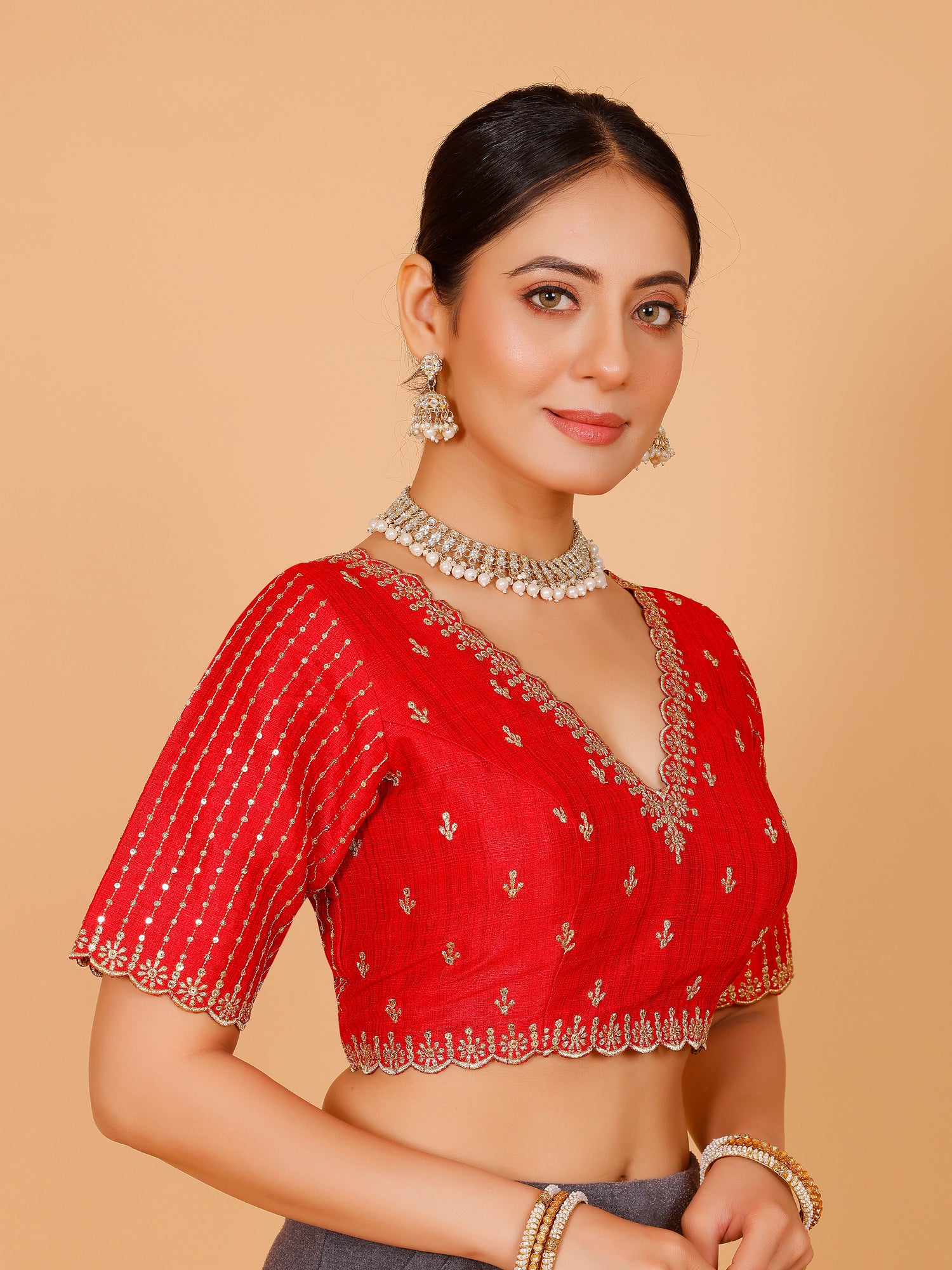 Silk Zari Work Blouse - Roop Darshan