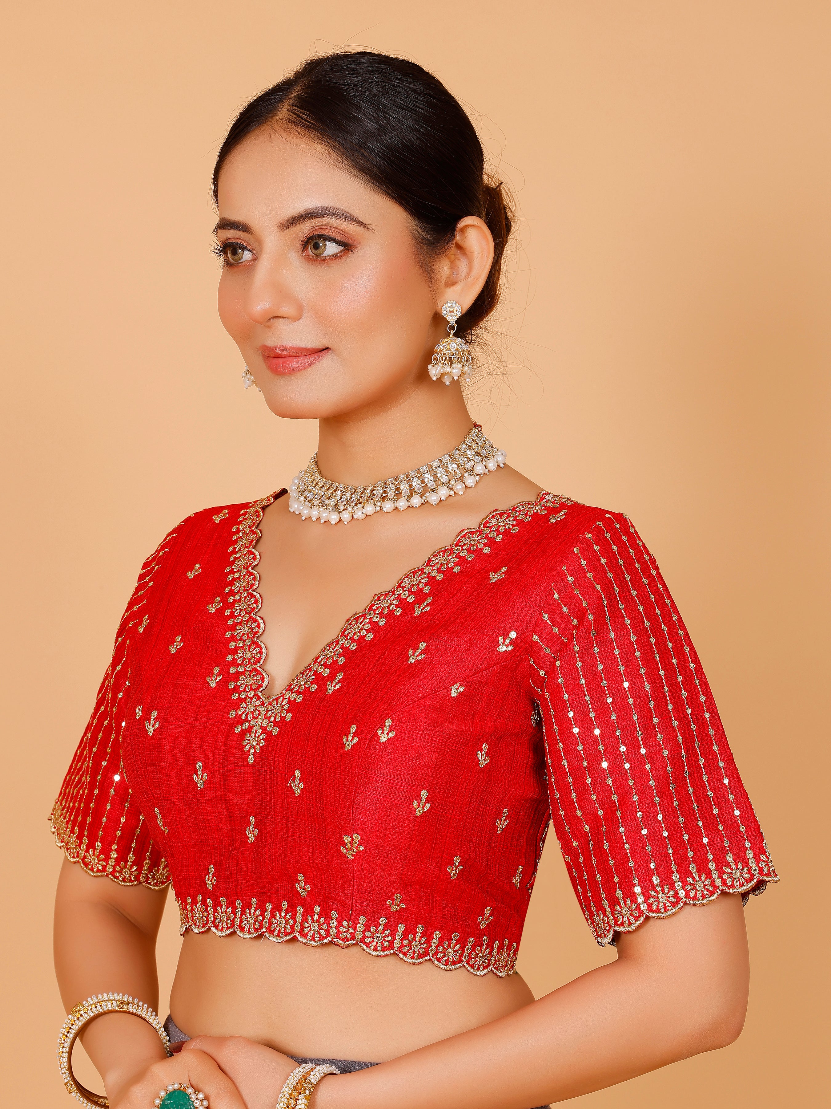 Silk Zari Work Blouse - Roop Darshan