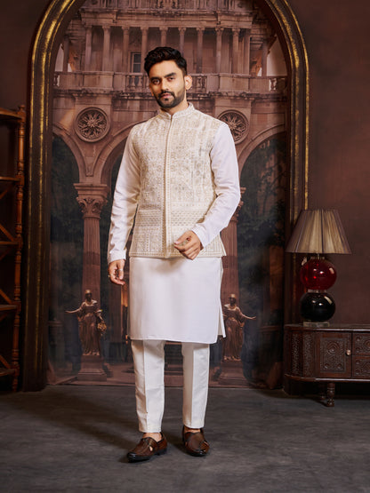 Mens Kurta Set With Jacket - Roop Darshan