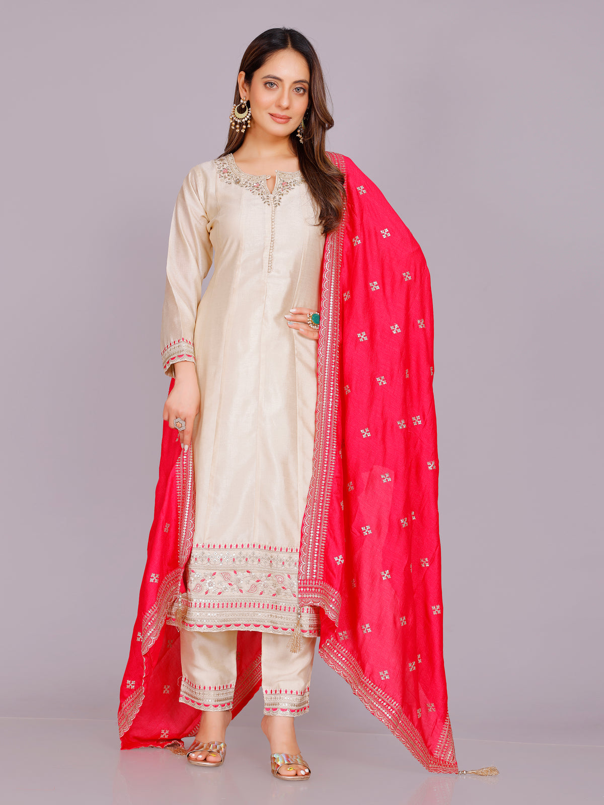 Ashita Silk Straight Suit