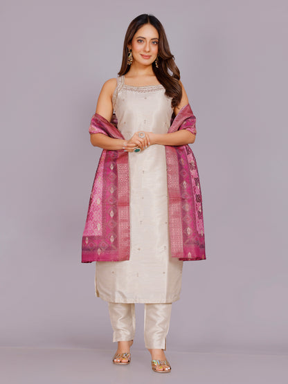 Sailee Silk Straight Kamiz &amp; Pant
