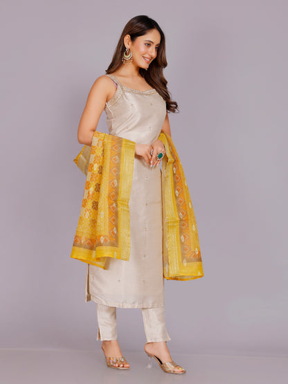 Sailee Silk Straight Kamiz &amp; Pant
