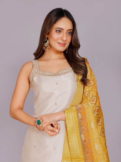 Sailee Silk Straight Kamiz &amp; Pant