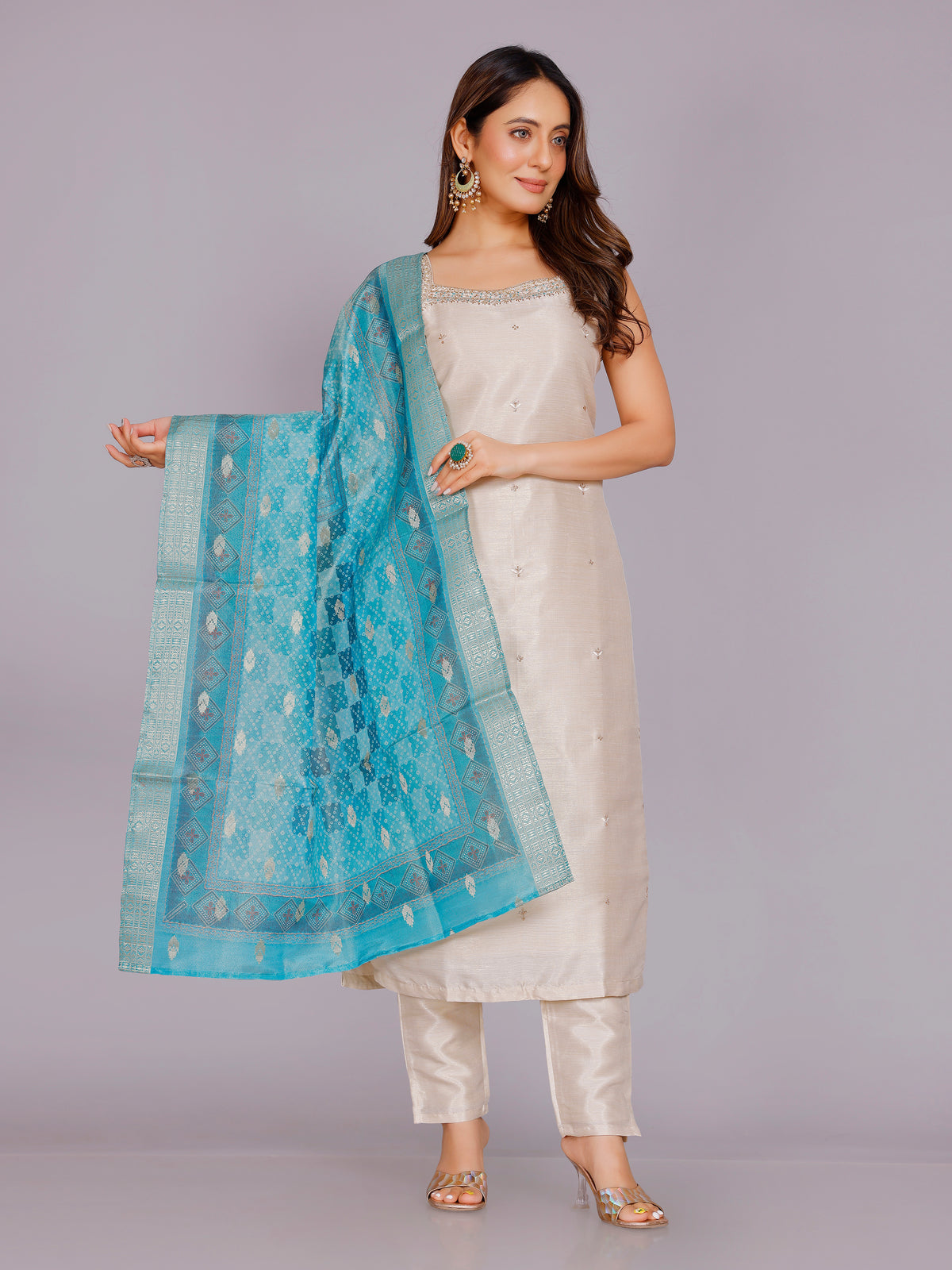 Sailee Silk Straight Kamiz &amp; Pant