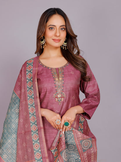 Asavari Silk Straight Suit