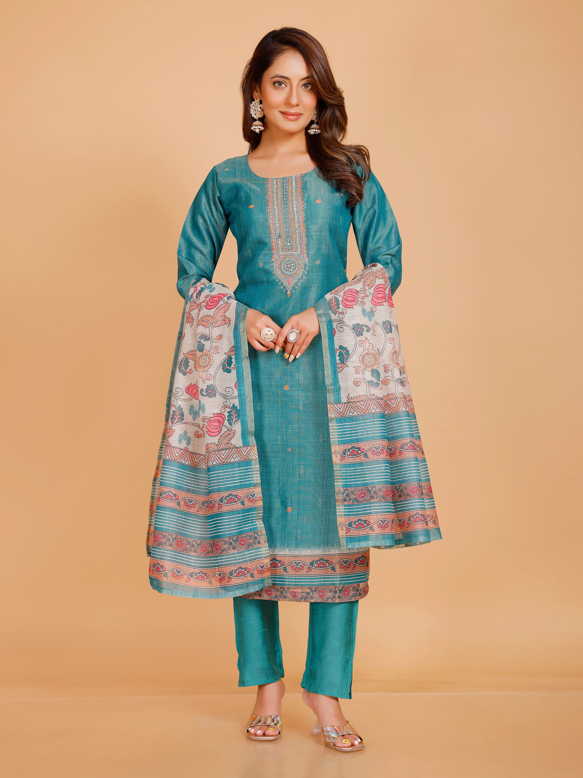 Disha Silk Straight Kamiz &amp; Pant