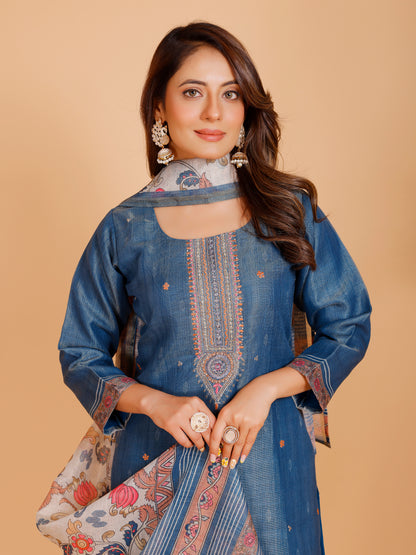 Disha Silk Straight Kamiz &amp; Pant