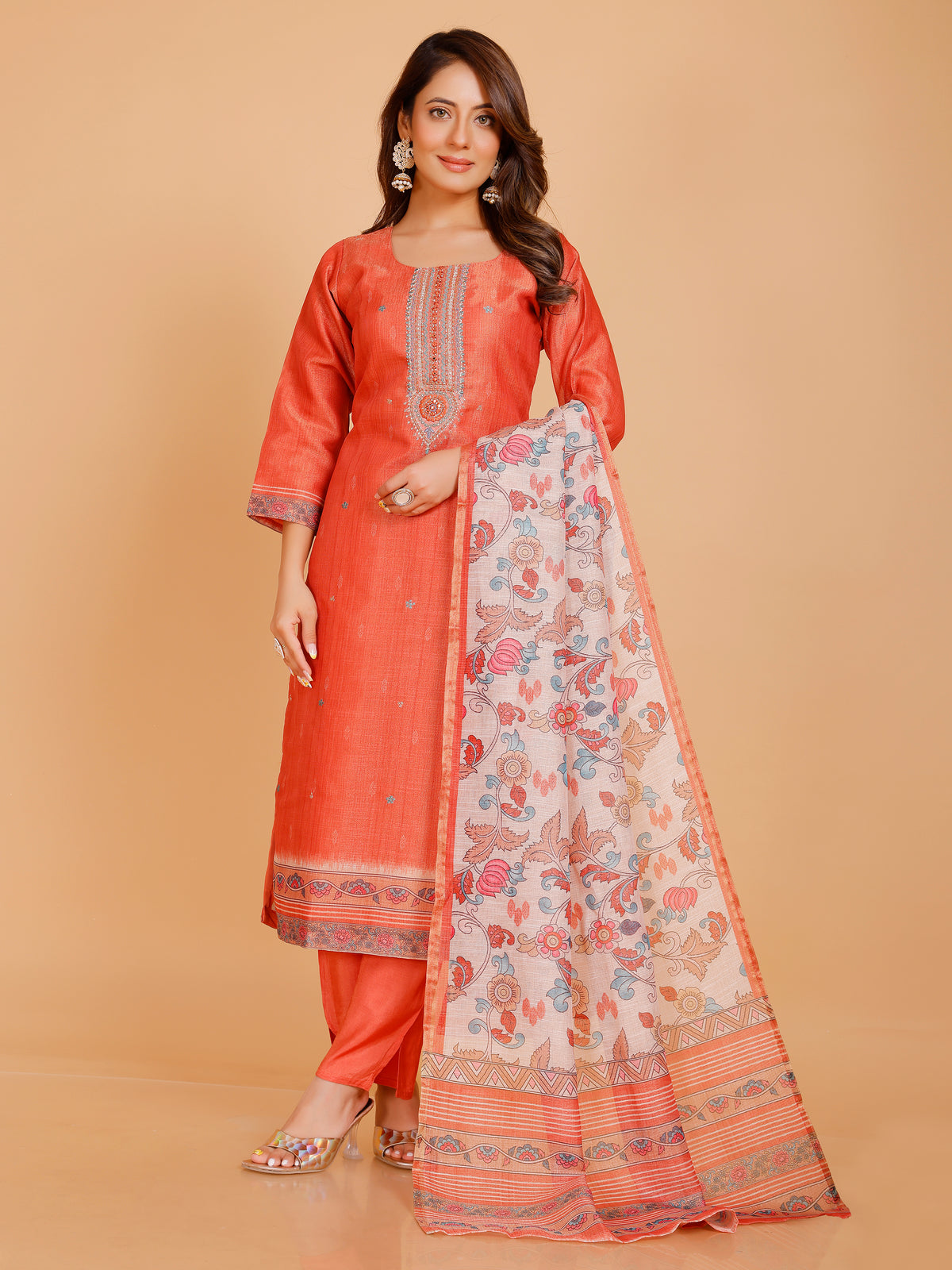 Disha Silk Straight Kamiz &amp; Pant