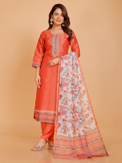 Disha Silk Straight Kamiz &amp; Pant