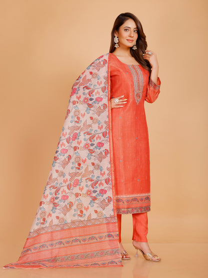 Disha Silk Straight Kamiz &amp; Pant