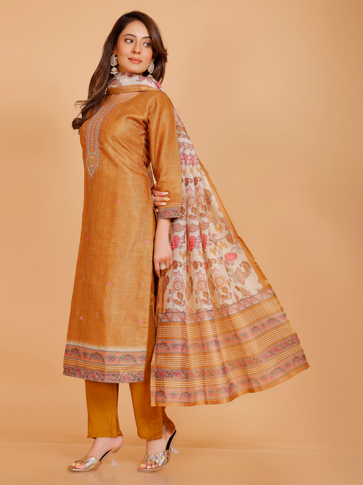 Disha Silk Straight Kamiz &amp; Pant