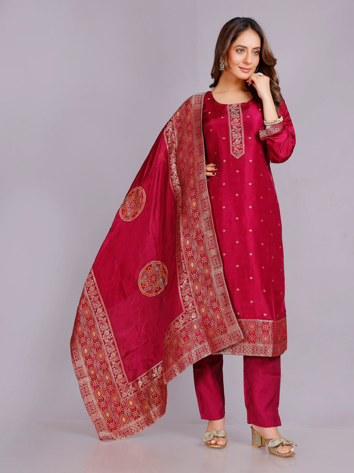 Mahima Silk Straight Kamiz &amp; Pant