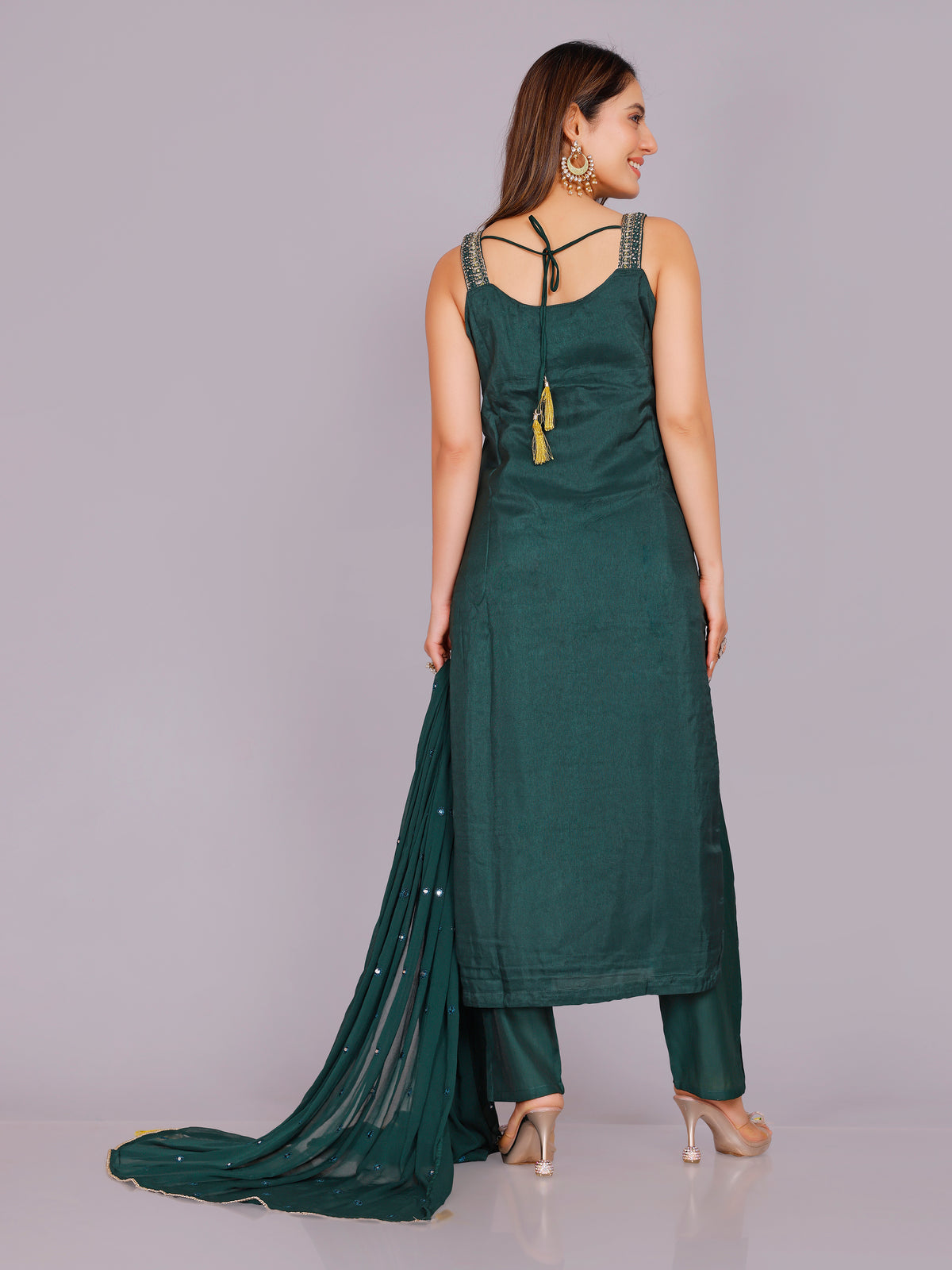 Aishani Silk Straight-cut Suit - Roop Darshan