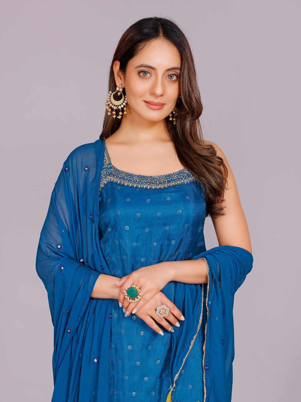 Aishani Silk Straight-cut Suit - Roop Darshan