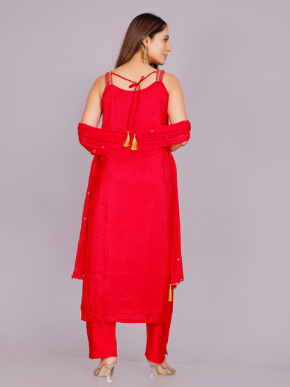 Aishani Silk Straight-cut Suit - Roop Darshan