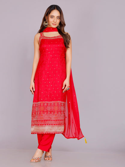 Aishani Silk Straight-cut Suit - Roop Darshan