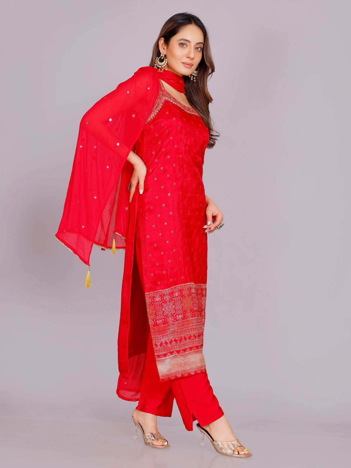 Aishani Silk Straight-cut Suit - Roop Darshan