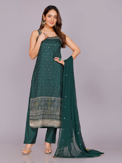Aishani Silk Straight-cut Suit - Roop Darshan