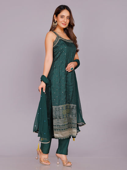 Aishani Silk Straight-cut Suit - Roop Darshan