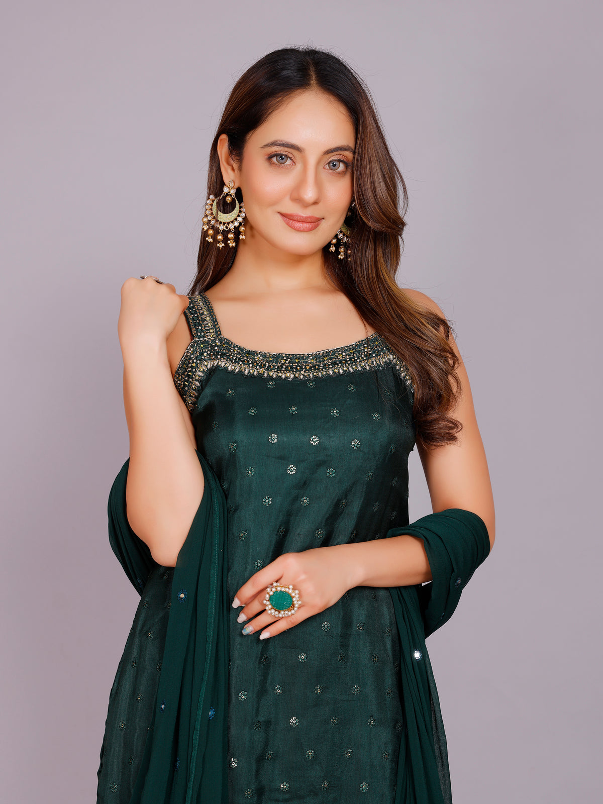 Aishani Silk Straight-cut Suit - Roop Darshan