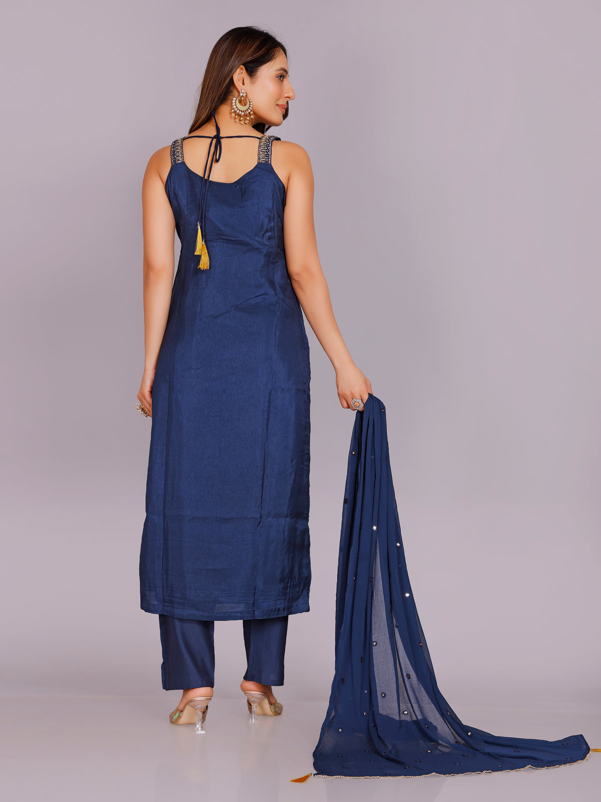 Aishani Silk Straight-cut Suit - Roop Darshan
