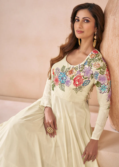 Neema Long Gown With Dupatta