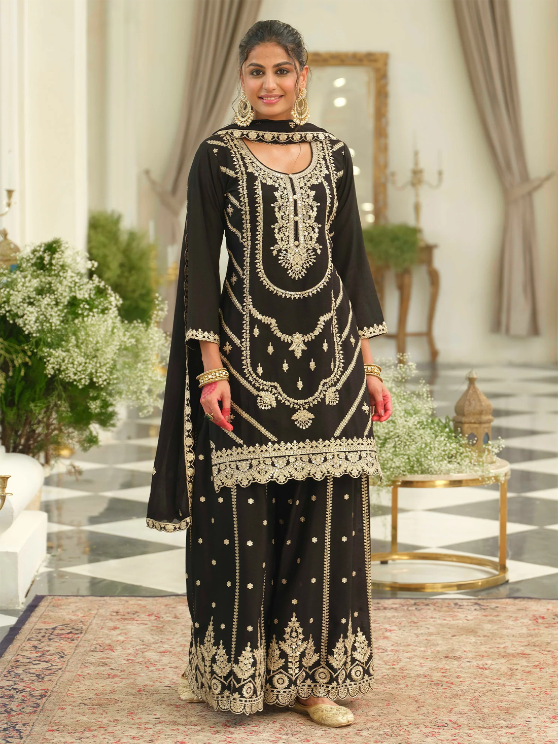 Leena Silk Palazzo Suit