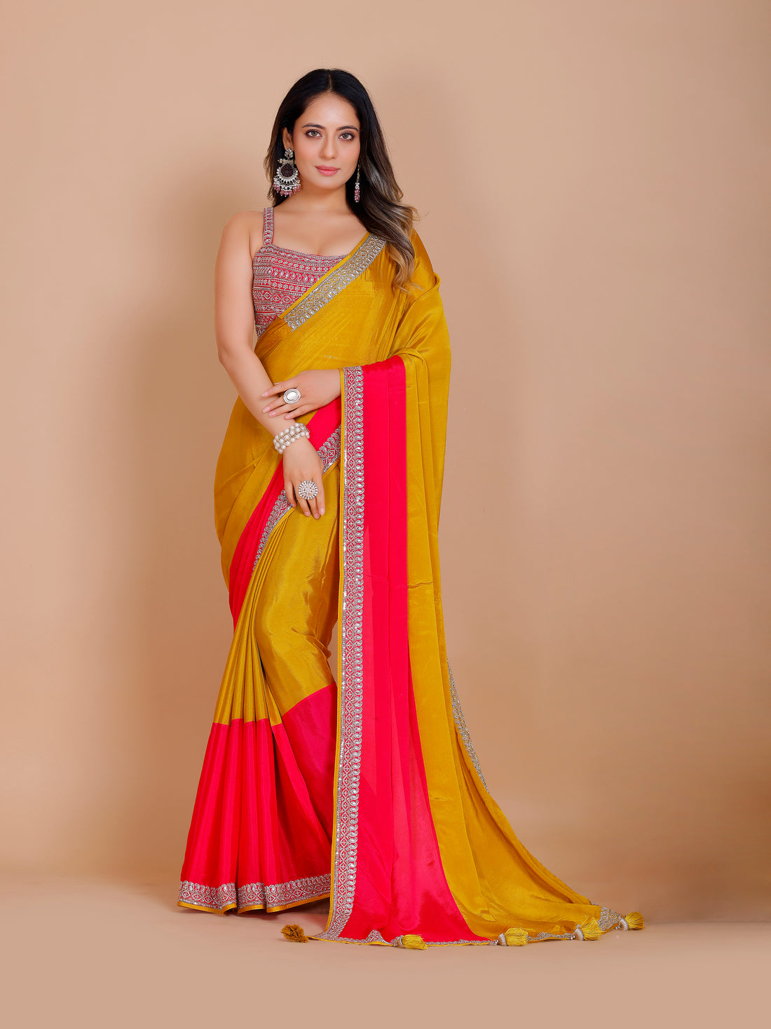 Hirva Choli Saree