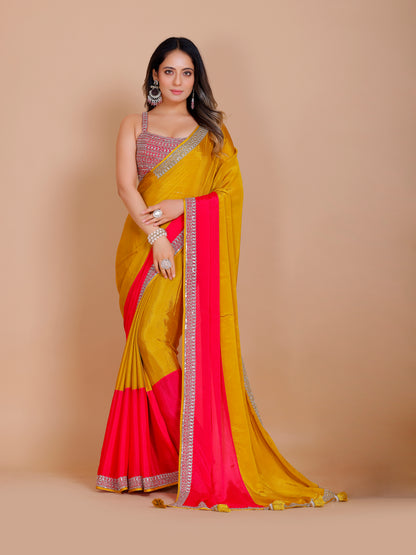 Hirva Choli Saree