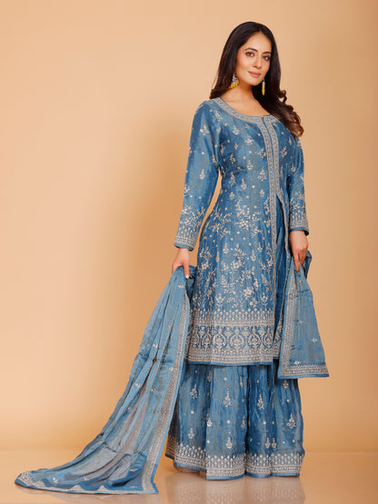 Kareena Flair Palazzo Suit - Roop Darshan