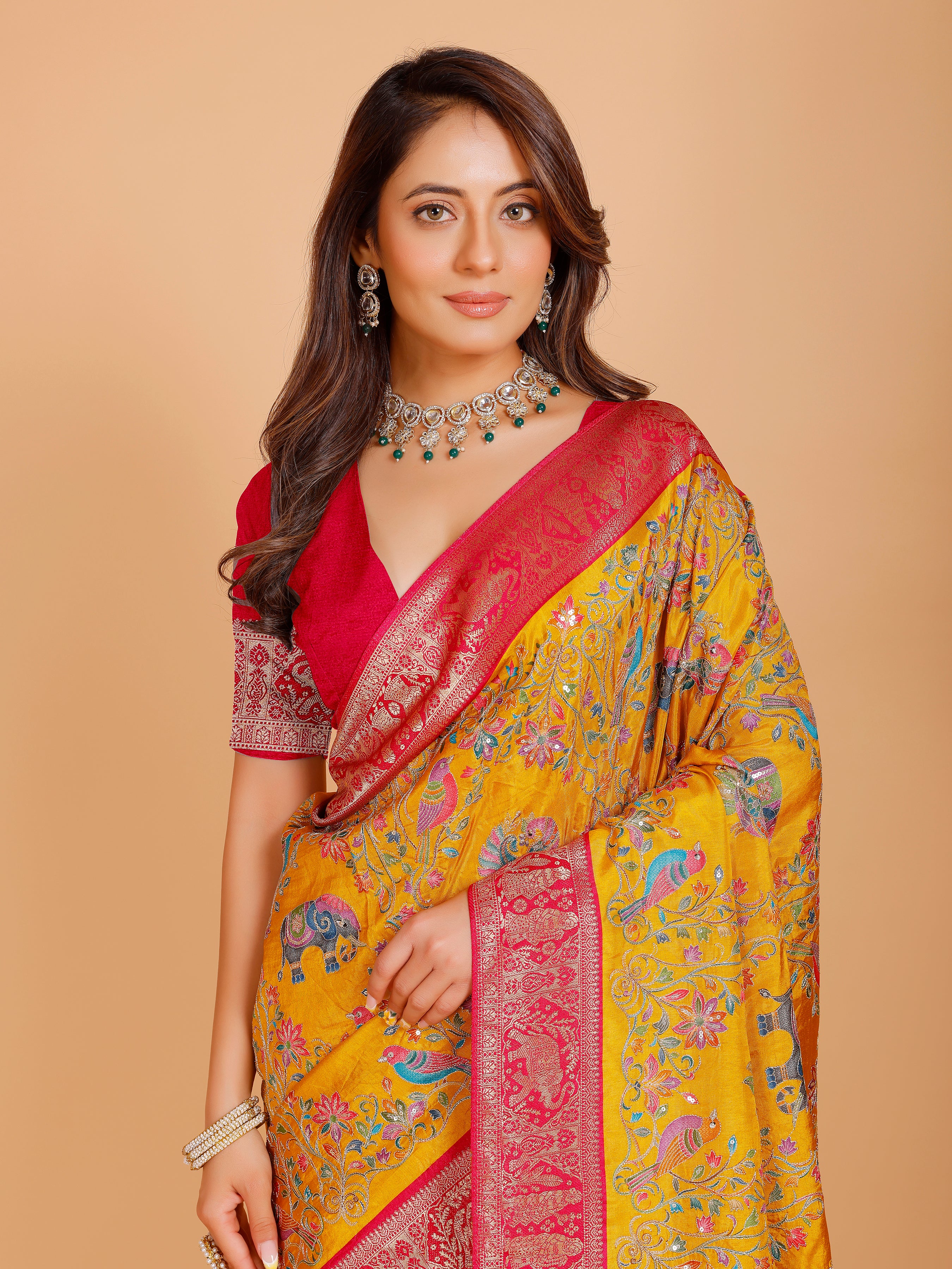 Ramya Silk Embroidered Saree