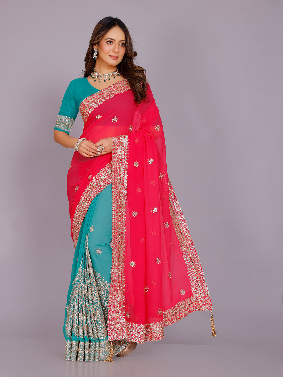 Avira Georgette Embroidered Saree