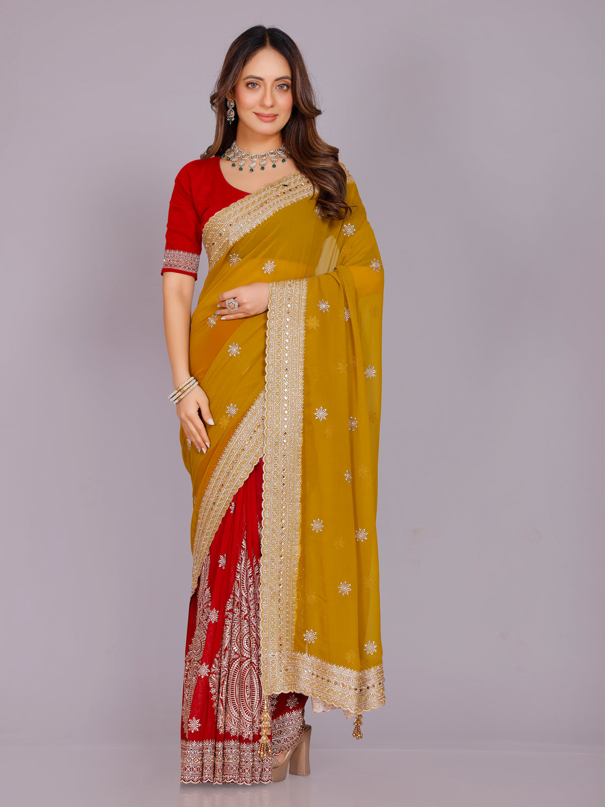 Avira Georgette Embroidered Saree
