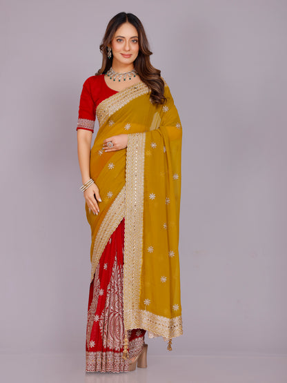 Avira Georgette Embroidered Saree