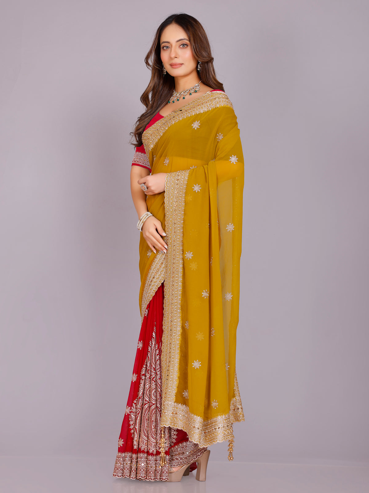 Avira Georgette Embroidered Saree