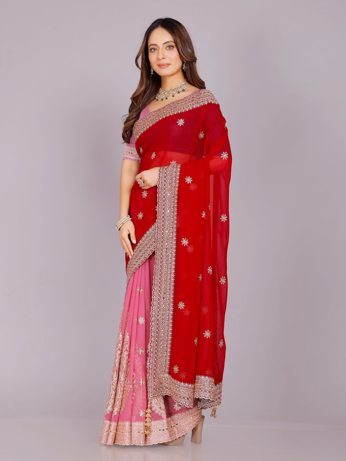 Avira Georgette Embroidered Saree