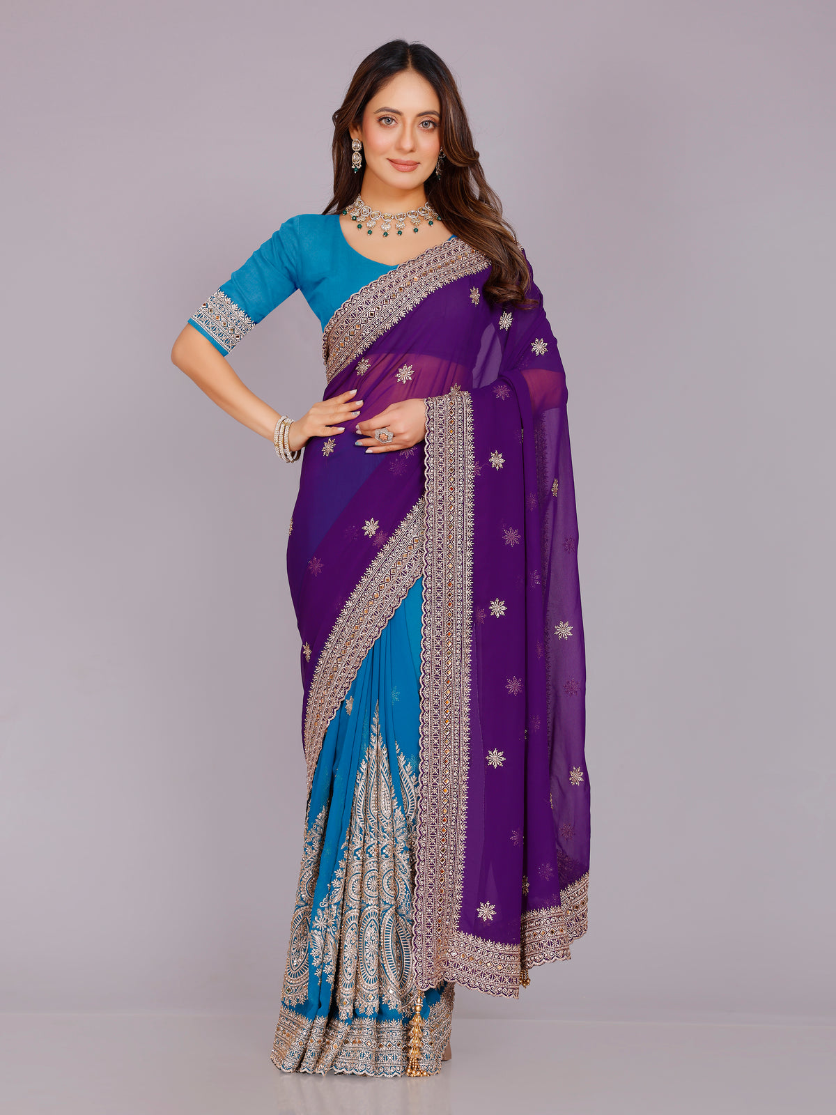 Avira Georgette Embroidered Saree
