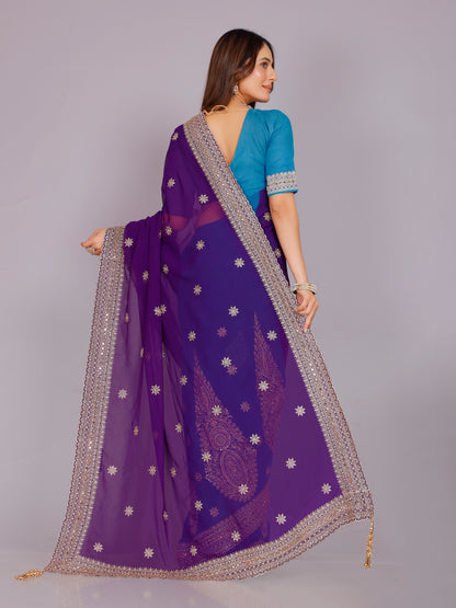 Avira Georgette Embroidered Saree