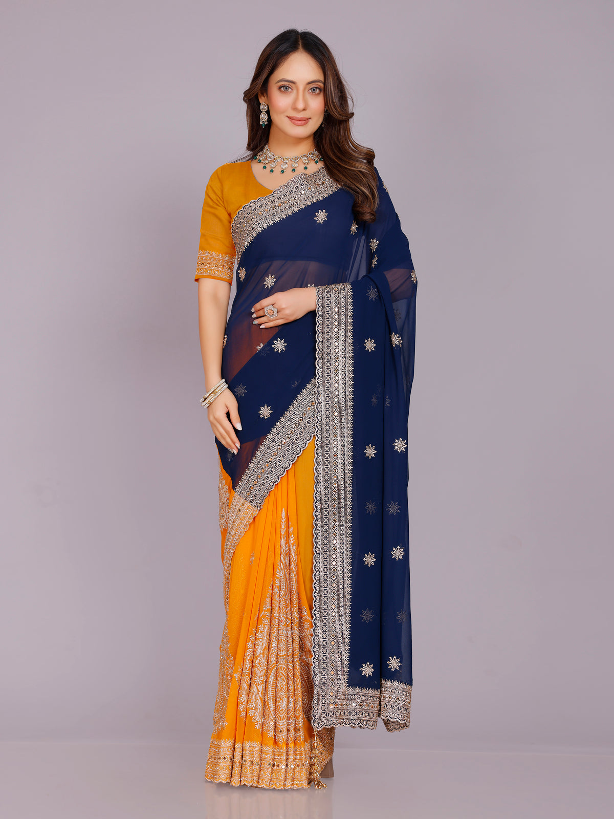 Avira Georgette Embroidered Saree