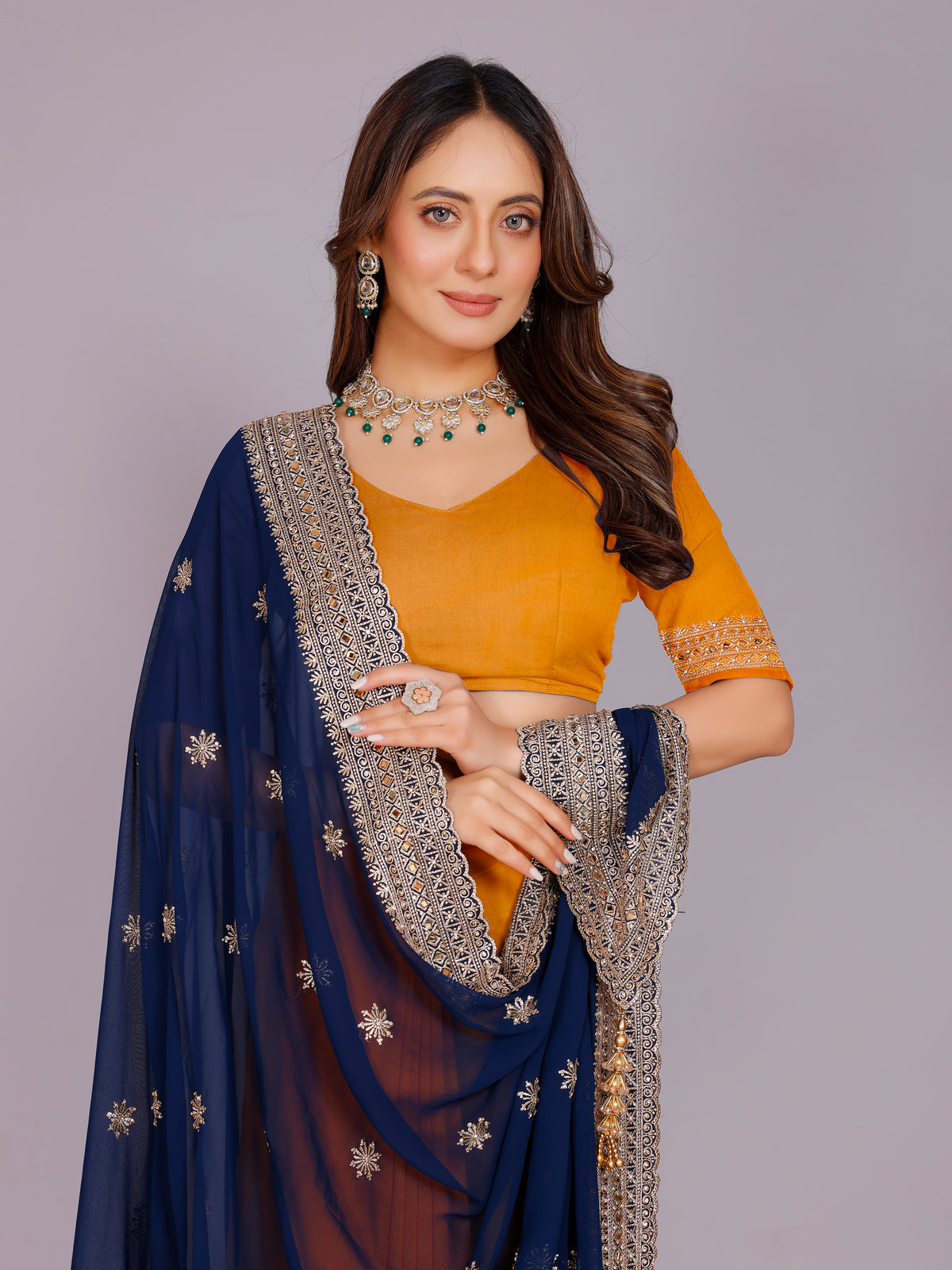 Avira Georgette Embroidered Saree