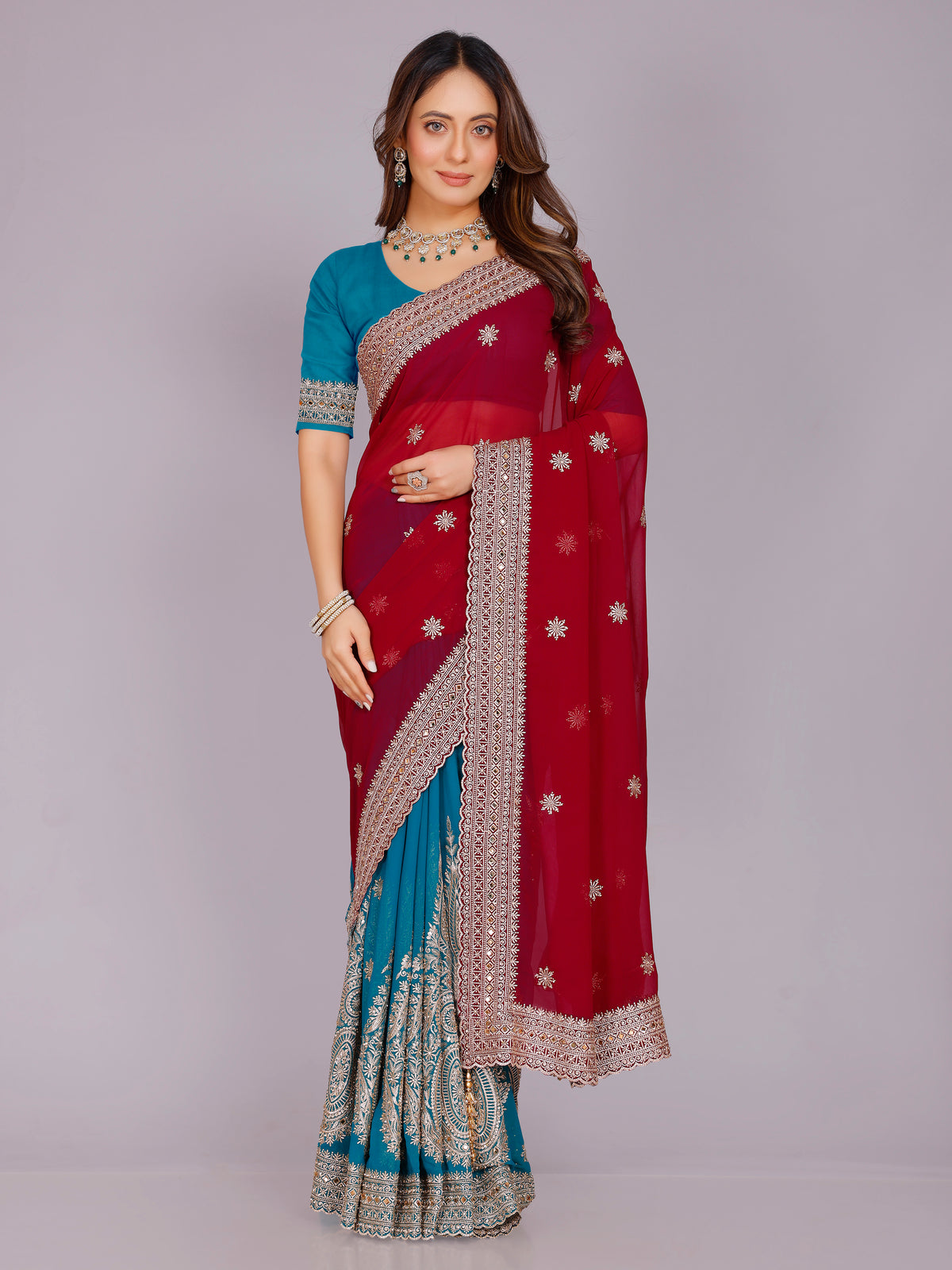 Avira Georgette Embroidered Saree