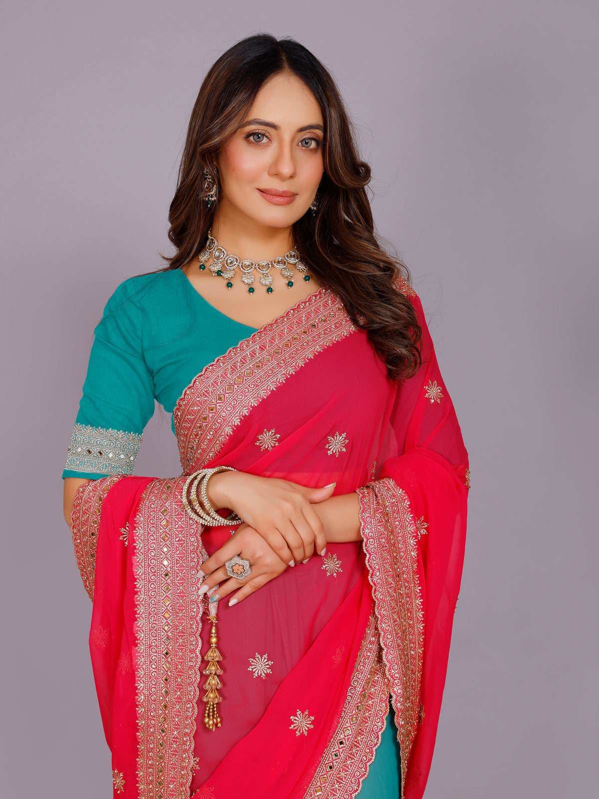 Avira Georgette Embroidered Saree