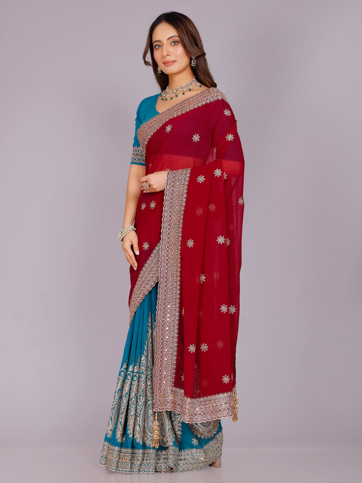 Avira Georgette Embroidered Saree