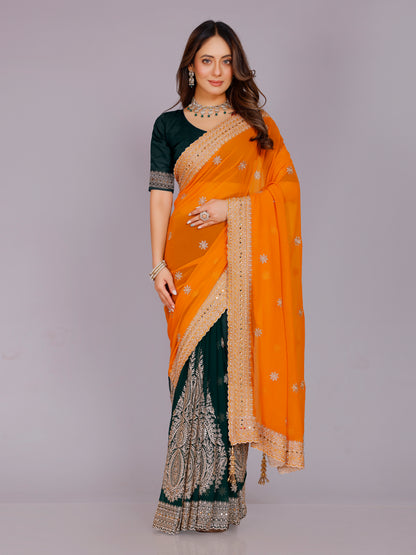 Avira Georgette Embroidered Saree