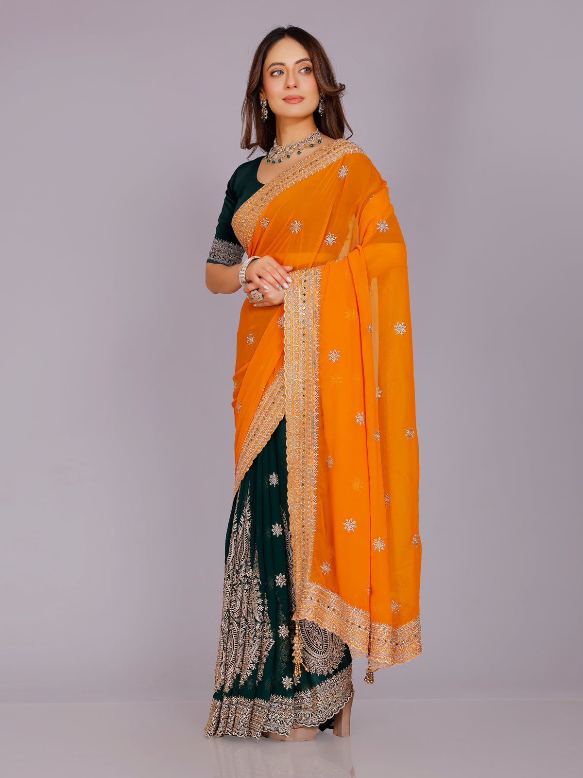Avira Georgette Embroidered Saree