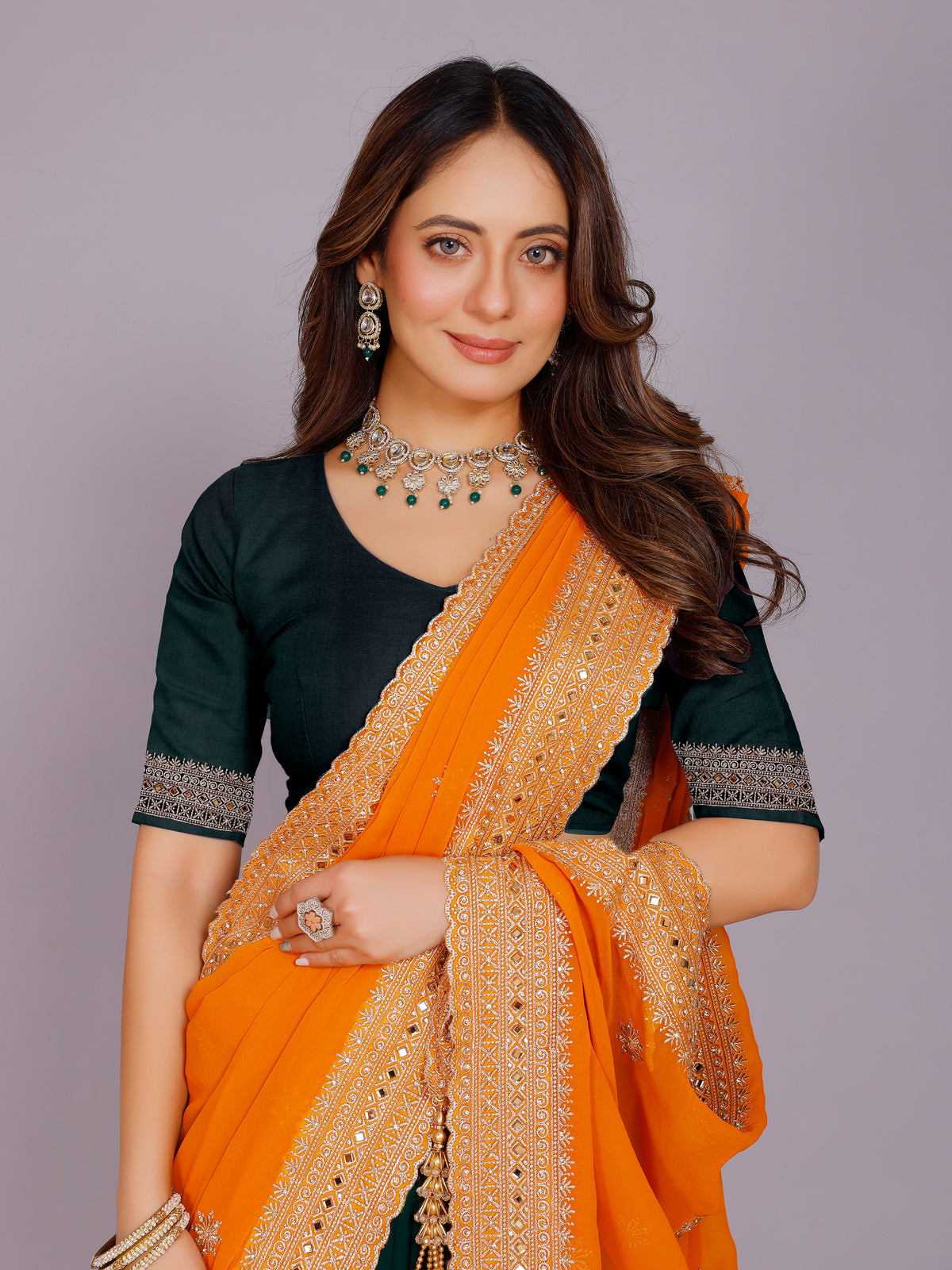Avira Georgette Embroidered Saree